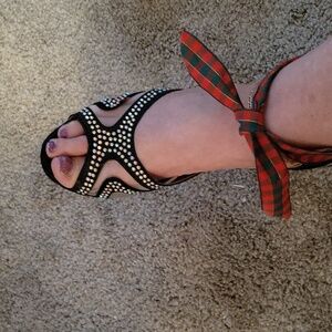 Rhinestone studded heels